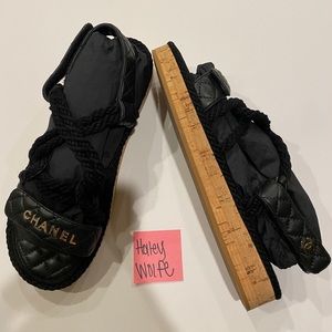 Chanel Rope Sandals black 40